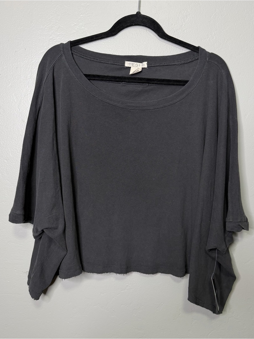 Torrid Festi Cotton Crew Neck Oversized Dolman Tee Vintage Black Sz 1